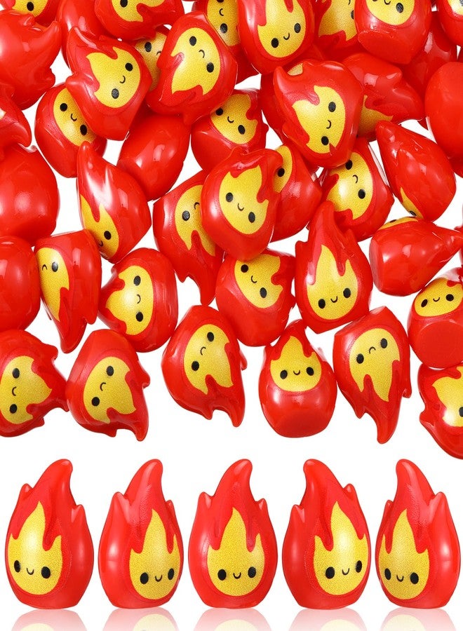 Threehoney 50 Pcs Miniature Fire Flame Figurines Mini Resin Smiling Flame Statue Model for Christmas Village Town Accessories DIY Mini Scene Christmas Garden Home Micro Landscape Decor - Image 1